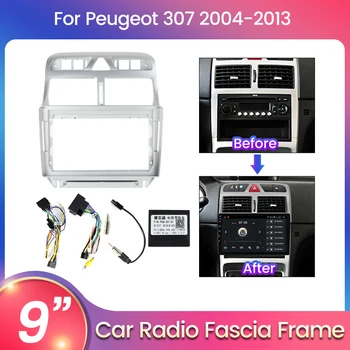 navifly AutoRadio Center Конзола Holder Fascia Trim Bezel Faceplate За Peugeot 307 1 2001- 2013 Android кола радио рамка комплект