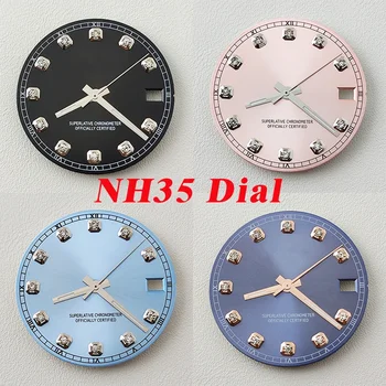 NH35 Dial 28.5mm диамантен часовник лицето ръце указатели модифицирани части за datejust NH36 автоматично движение часовник аксесоари