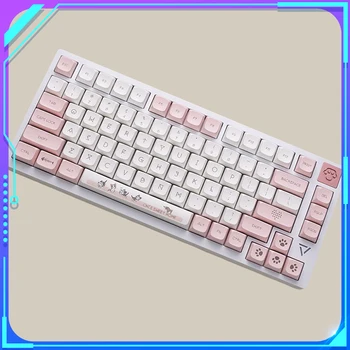 Pink Kiity Keycaps Xda Профил Pbt Сублимация на багрила 108/104/100/98/87/84/68/61 Клавиши за механична клавиатура Mx превключвател Dye-sub