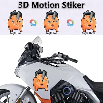 Pochita резачка човек аниме 3D движение стикери самозалепващи стикери за автомобили, лаптоп, куфар, мотоциклети, ipad, хладилник и др.