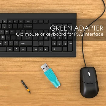 PS / 2 женски към USB мъжки адаптер конвертор конектор за клавиатура мишка