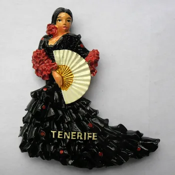 QIQIPP Испания Сувенир за пътуване Хладилни пасти Испански квинтесенция фламенко танц Магнит за декорация на дома Подарък за пътуване