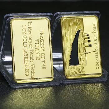 Royal Mail параход Титаник 1Oz 24K златни кюлчета в памет на жертвите на Титаник Златна монета Възпоменателна колекционерска