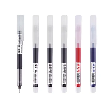 SNOWHITE Прав течен тип бързосъхнещи ролкови писалки T1266 водоустойчив 0.5mm черен гел писалка 3/6PCS