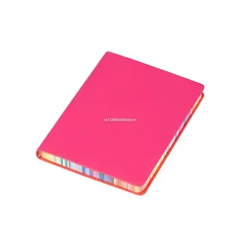 Softcover кожа бележник бизнес бележник лента 200 страници широк облицовани 6 цвята офис консумативи