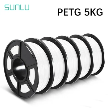 SUNLU PETG 1KG 3D филамент 1.75MM 5Rolls подредени спретнато без възли без мехурчета ярък цвят екзо-приятелски добра издръжливост