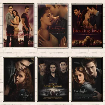 The Twilight Saga Плакат Класически филмови плакати Ретро Крафт хартия Печат Начало Декор стая Декор стена стикер стена