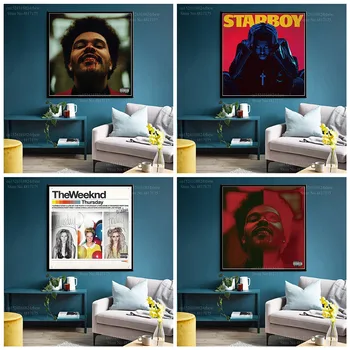 The Weeknd Плакат Рапър Певец Музикален албум Трилогия Красота зад лудостта Платно Живопис Стенни плакати и отпечатъци Начало Декор