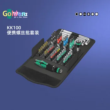 Wera 100 Kraftform Kompakt 52 парче отвертка малко, магнитен държач за битове, микро дръжка & шестнадесетичен ключ, 05057460001