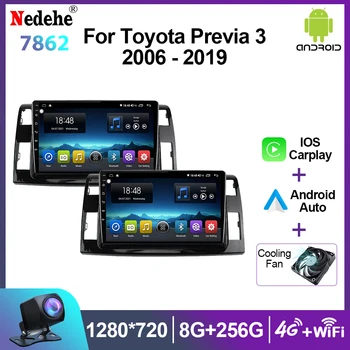 Автомобилно радио Android 12 Auto стерео за Toyota Previa 3 XR50 Estima 2006 - 2019 Мултимедия Carplay GPS навигация 2din Head Unit