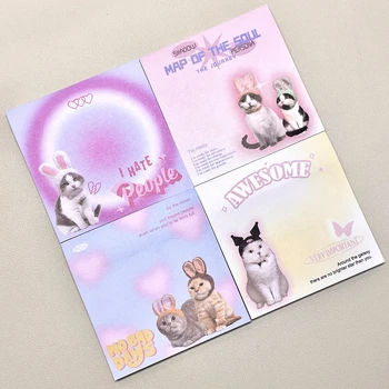 Американски стил ретро сладък котка лепкави бележки Kawaii творчески самостоятелно самозалепващ раздел Memo Pad Notepad Студентски канцеларски материали Училищни пособия