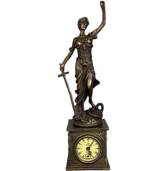 Антични разни месингови Статуята на свободата Механичен часовник занаят Домашен офис Декорация на работния плот