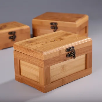 Бамбукова принцеса Корейска кутия за бижута Дървено съхранение Малка колекция Организатор на бижута за подаръци