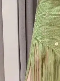 Дамска мода плетен комплект диамантен бутон декорация 2023 Нова дамска неправилна пола с пискюл или единична раменна прашка Camis Top