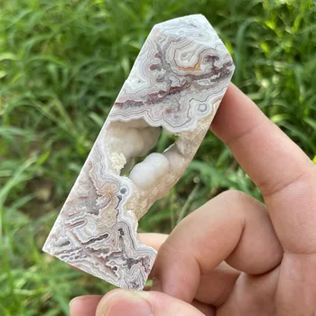 естествен мексикански ахат кула друзи кристал кварц точка геода лечебен камък медитация скъпоценен камък