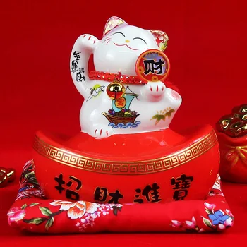 Керамични Lucky Cat Декорация Lucky Jinbao Piggy Bank Creative Cartoon Home Furnishing Store Opening Подаръци и занаяти
