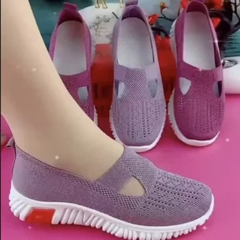 Летни маратонки Дамски мрежести ежедневни обувки Меки мокасини Долни обувки за ходене Мама обувки Леки удобни обувки Дамски обувки