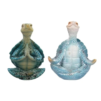 Медитираща статуя на морска костенурка SeaTurtle декорации за статуя на Буда йога смола