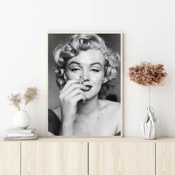 Мерилин Монро плакат, американска икона Стенно изкуство платно живопис спалня хол декорация на дома (без рамка)