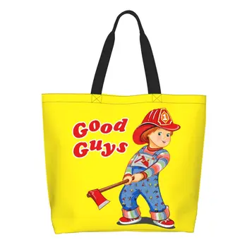 Мода Добри момчета Пожарникар пазаруване голяма пазарска чанта рециклиране детска игра Чъки хранителни стоки платно рамо купувач чанта