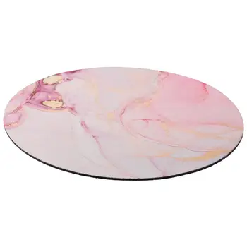 мраморна подложка за мишка 7.9 x 7.9 инча кръгла розова подложка за мишка гумена подложка за бюро