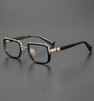Най-високо качество ацетат метални очила рамка ретро мъже оптични очила марка дизайн рецепта компютърни очила жени спектакъл
