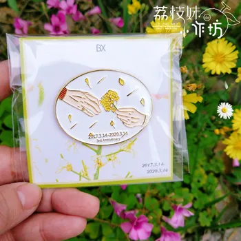 Неопитоменият Уанг Йибо Шон Сяо Джан BJYX Първа среща в Huatian Метална значка Брошка ПИН висулка фенове колекция подарък