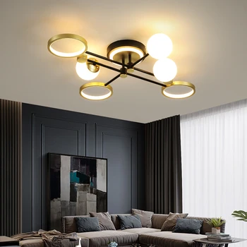 нов дизайн модерен полилей осветление за дома хол трапезария фоайе кухня черно и злато ковано желязо таван висяща лампа
