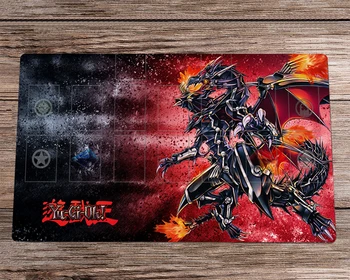 НОВ Ю-Ги-О! CCG TCG Playmat Red-eyes Darkness Dragon Trading Card Game Mat Zones & Bag Anti-slip Desk Pad Mousepad 60x35cm