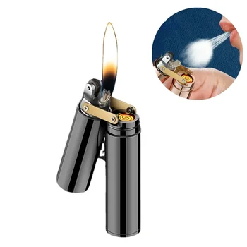 Нова масло-електрическа двойна употреба Nunchaku акумулаторна запалка пръст декомпресия артефакт може да се върти творчески керосин запалки