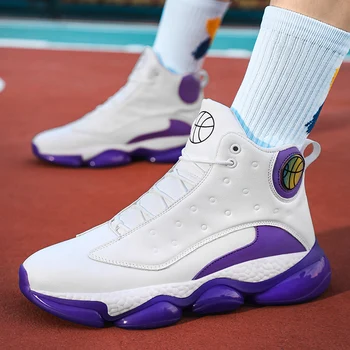 Нови високи топ мъжки истински баскетболни обувки удобно носене тренировъчни баскетболни обувки дишащо омекотяване спортни мъжки обувки