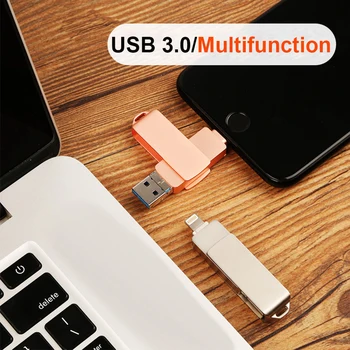 Оригинално USB флаш устройство за iphone 13/14/14pro USB3.0 Метална памет стик Светкавица / Micro USB стик за ios PC Android мобилен телефон