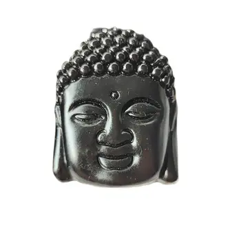 Рейки кристали черни камъни дърворезба Буда висулка за Хелоуин декорация