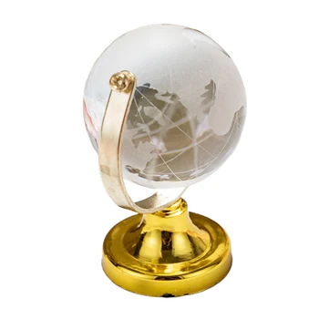 С карта на света Кристал Земята глобус офис стъклена топка сувенир рожден ден подарък десктоп орнамент кръг спалня мини сфера