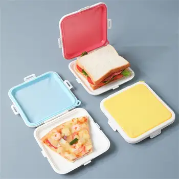 сандвич кутия за съхранение на хляб силиконова преносима запечатана топлоустойчива микровълнова фурна работник студент кухня съхранение