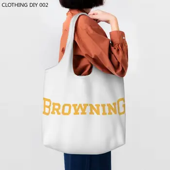 Сладък Браунинг пазарска пазарска чанта за многократна употреба хранителни стоки платно купувач рамо чанта фотография закачалка