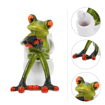 Смола жаби настолен орнамент смола жаби статуя занаятчийски смешни жаби фигурка смола жаби статуя творчески занаятчийски жаби статуя