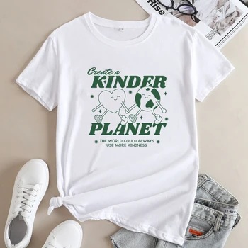 Създаване на детска планета тениска жени грууви екологична риза естетически ден на земята тениски върхове