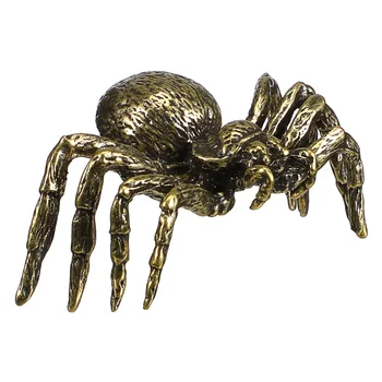 Хелоуин Spider фигурка метален паяк модел месинг паяк орнамент десктоп неща животни украшение настолна декоративни занаяти