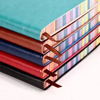Цветни страници с ръбове Бележник Ученически бележник Удебелен цвят на дъгата Edge изкуствена кожа A5 тетрадка със силна за офис