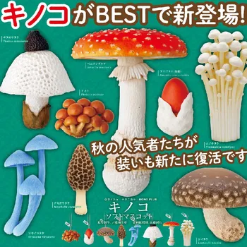 Япония Истински IKIMON Gashapon капсула играчки Qi Tan Club сладък Kawai мека мека гъба висулка гъби висулка